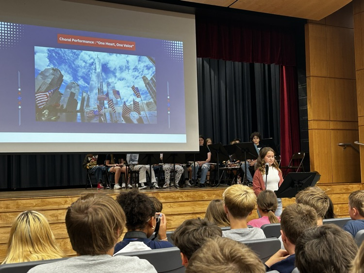 student presenting 