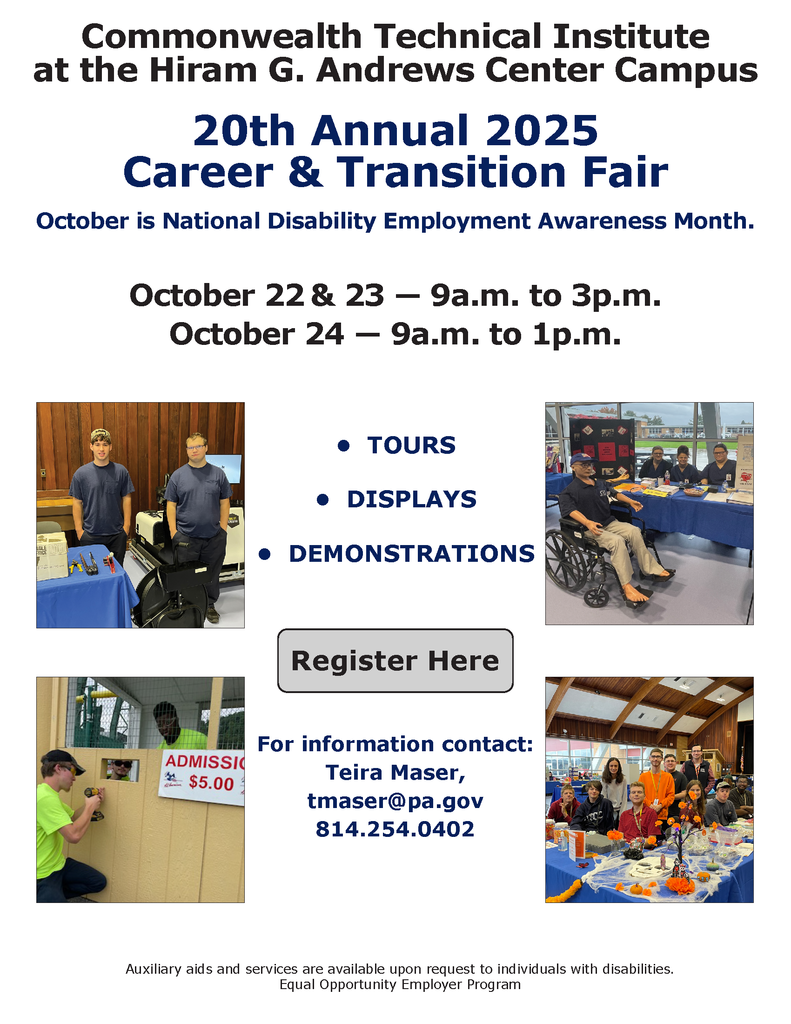 Four separate pictures of students attending past career fairs. 