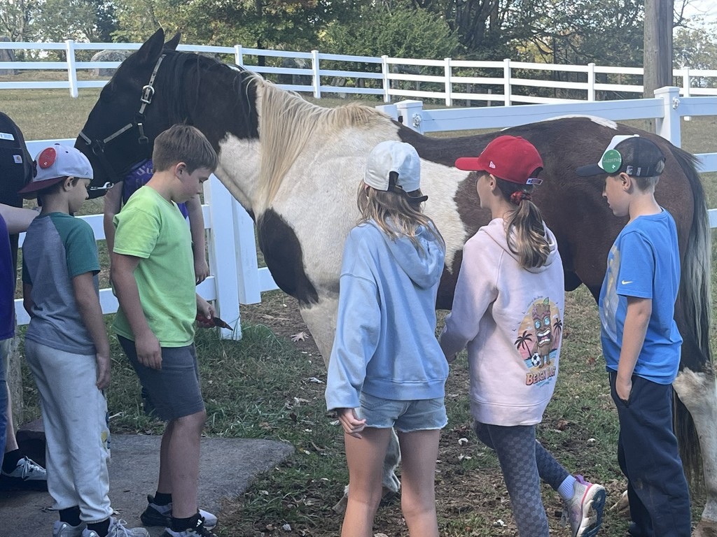 students with a horse