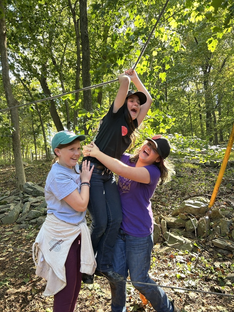 students work together on the low ropes course