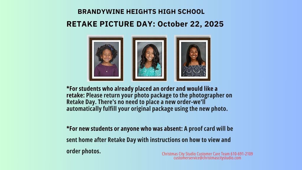 BHHS Picture Retake Day October 22nd