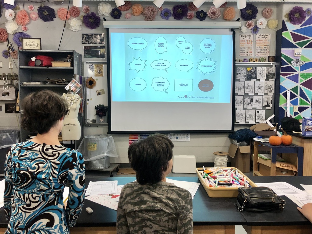 Students learn about the use of word bubbles