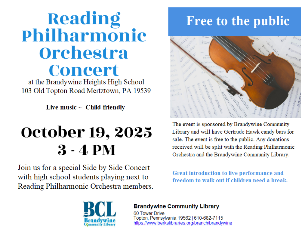 graphic with information advertising an orchestra concert