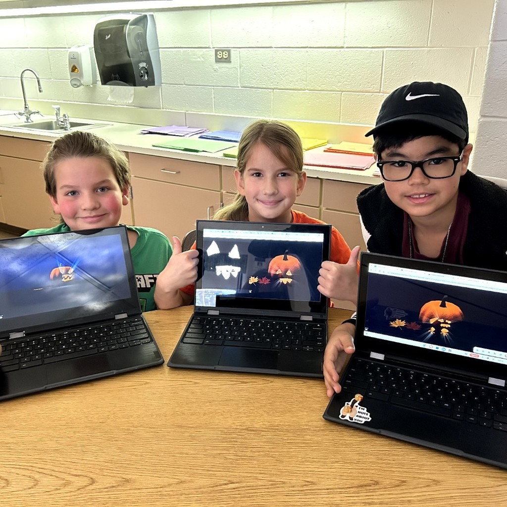 Third grade did digital pumpkin carving