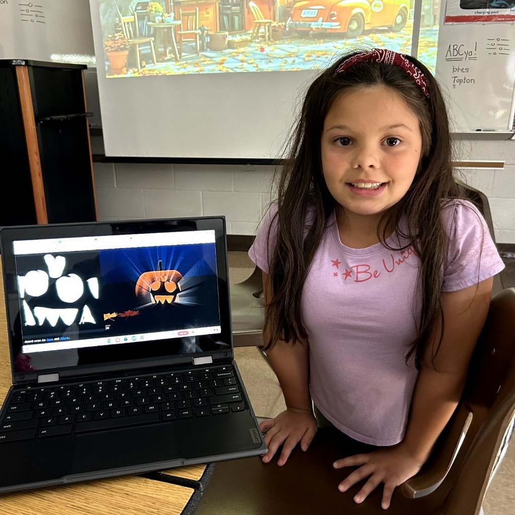 Third grade did digital pumpkin carving