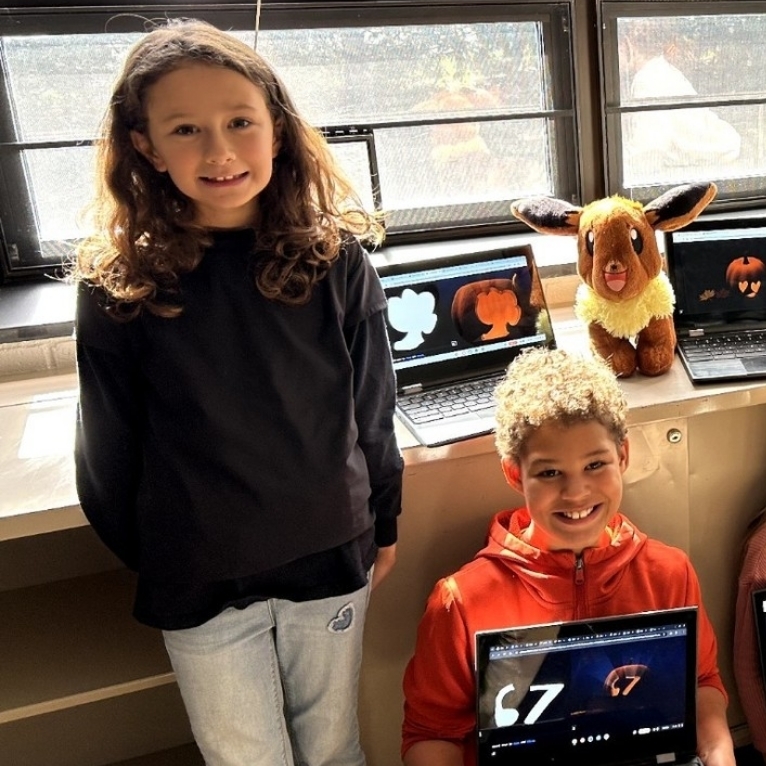 Third grade did digital pumpkin carving
