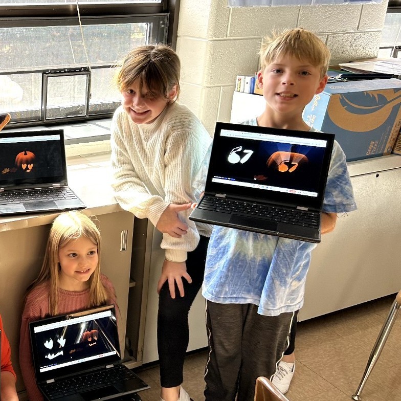 Third grade did digital pumpkin carving