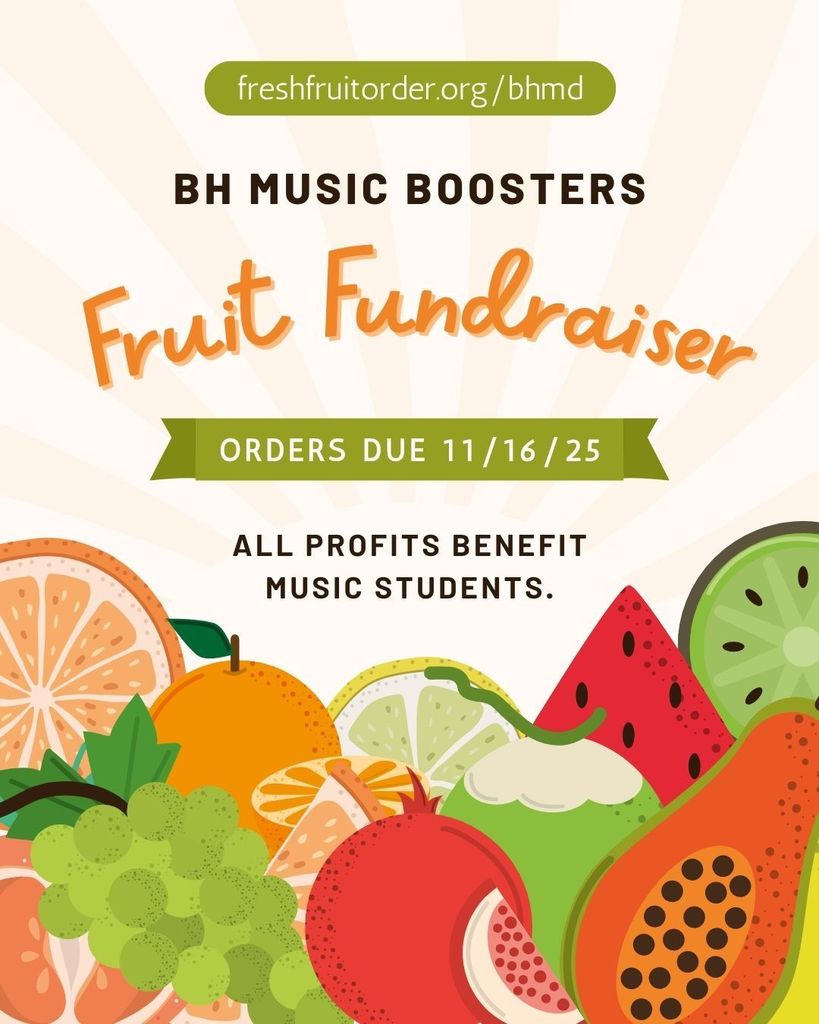 BH Music Boosters fruit fundraiser ad