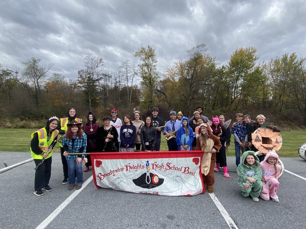 Brandywine Heights High School Marching Band at the elementary school halloween parade