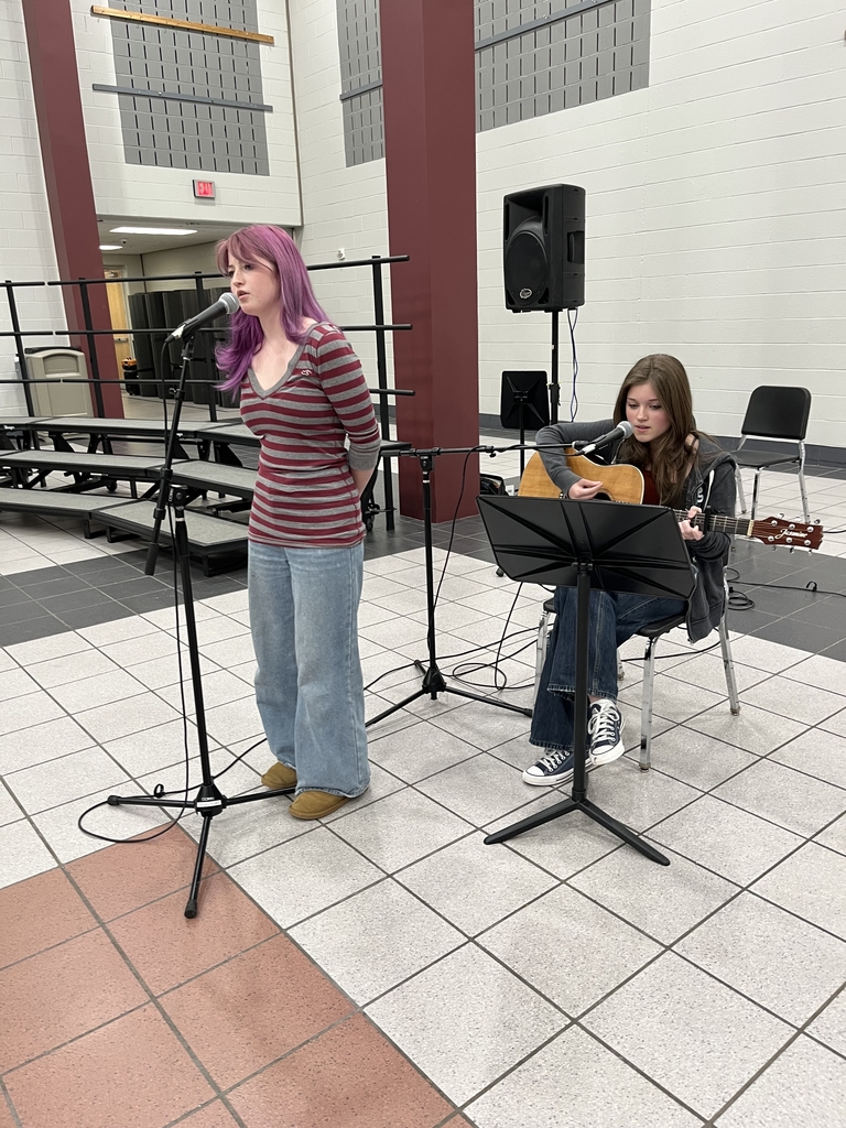 Isabella Tierney and Ava Leibold perform at the Thanksgiving Luncheon