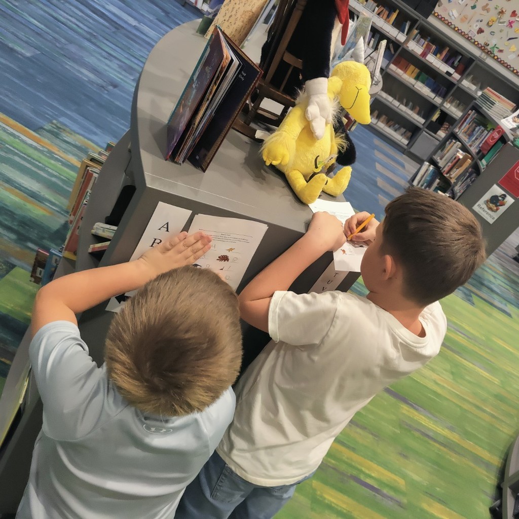 Second grade looking for dinos