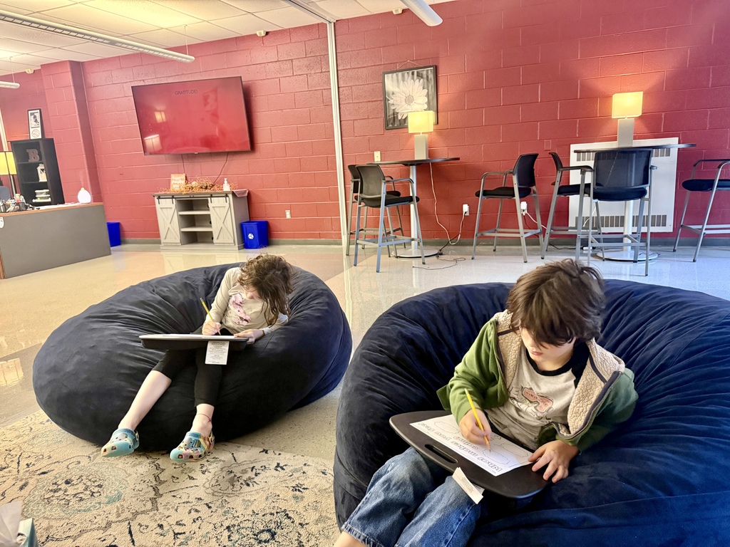 Students taking a moment to think about what makes us calm.