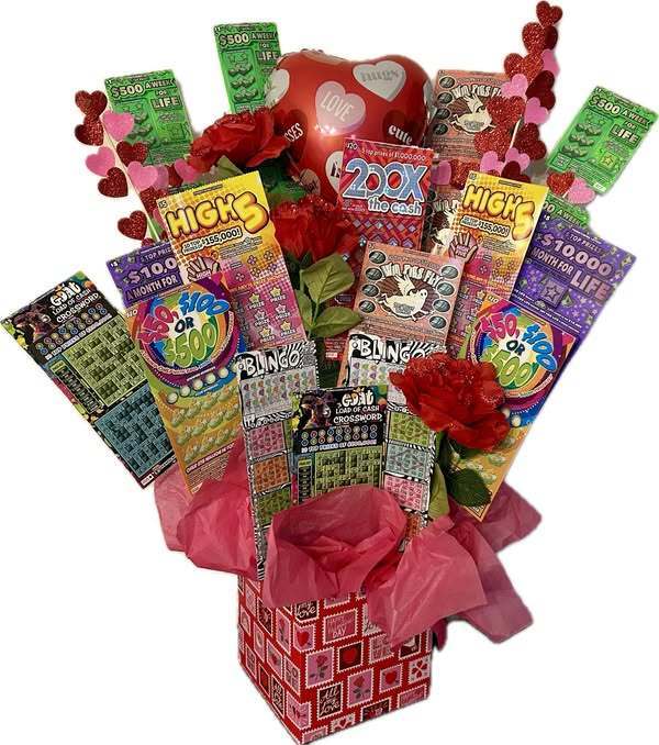 raffle basket of lottery tickets
