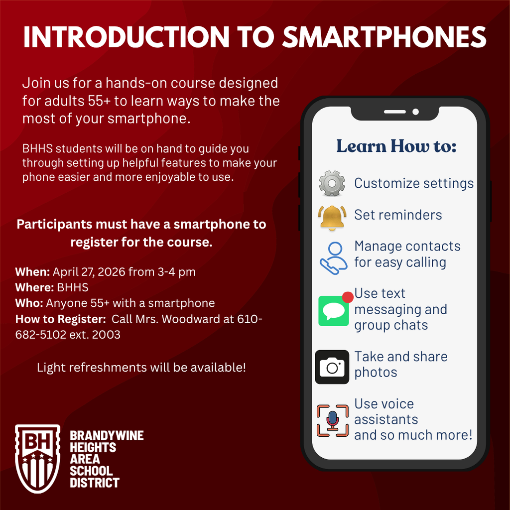 Flyer for an Introduction to smartphones course