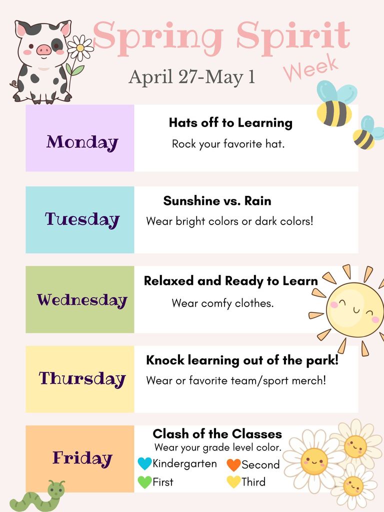 Spring Spirit Week Flyer 