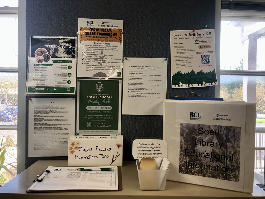 Brandywine Community Library has many great books on Native Plants and the importance of fostering them. They also have partnered with several local organizations to provide free native plant seeds to the community. Stop by and check out the program. 