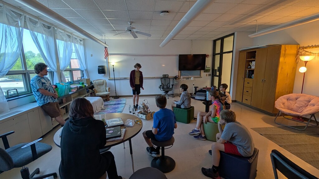 students listening to presentation