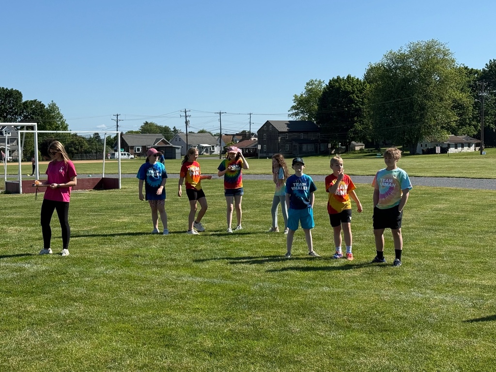 students on the field at field day
