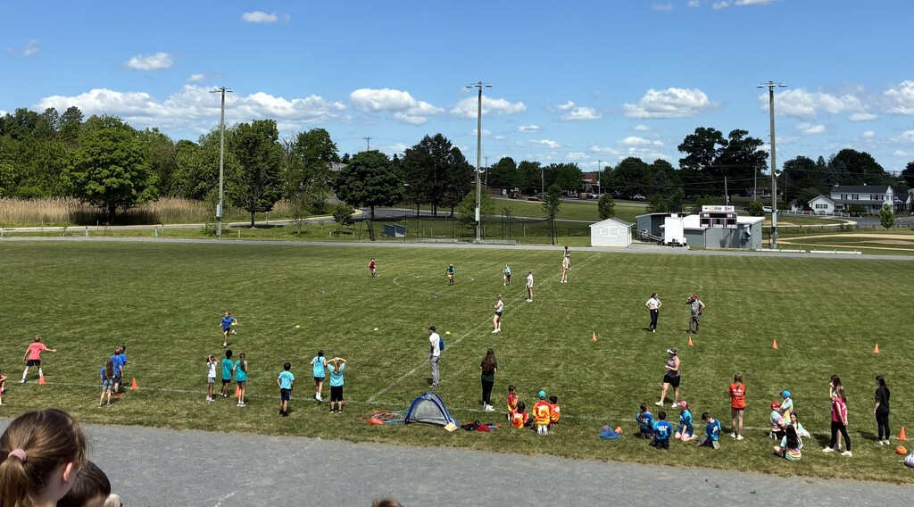 students on field