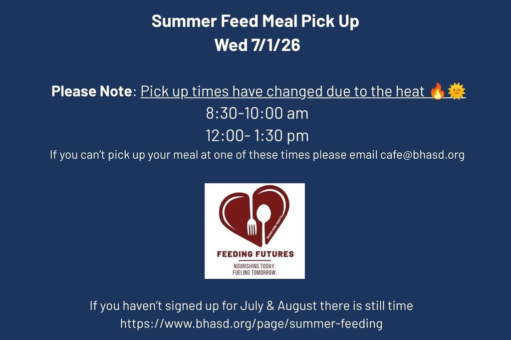 Summer Feed Meal Pick Up - Schedule Change 