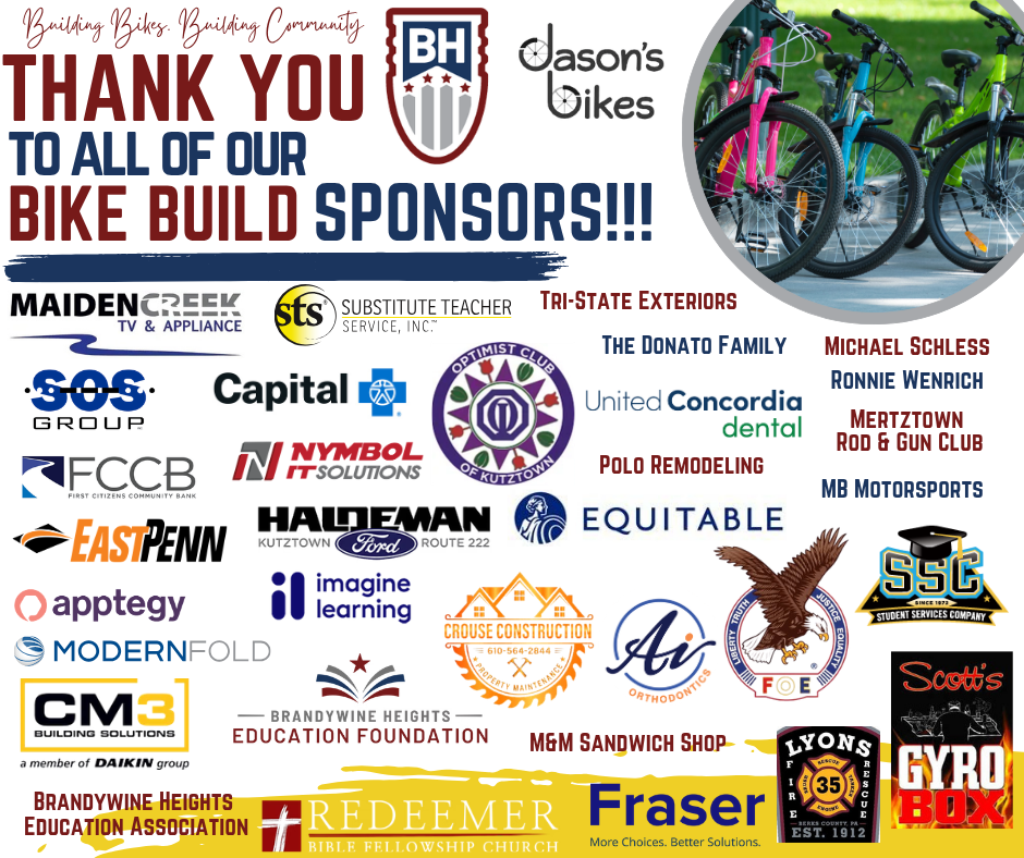 Graphic of all Bike Build Sponsor Logos and Names