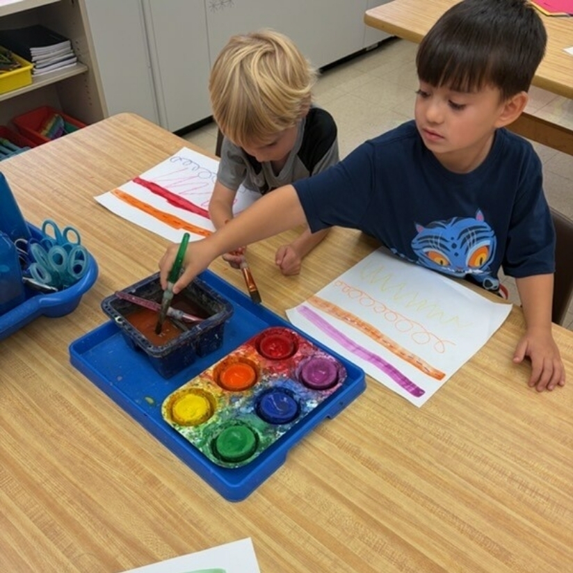 Kindergarten exploring lines