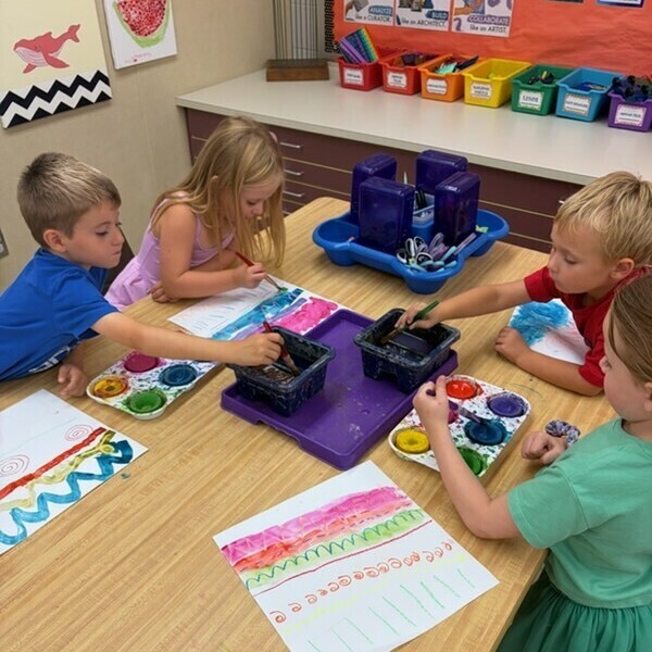 Kindergarten exploring lines