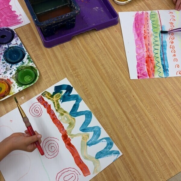 Kindergarten exploring lines