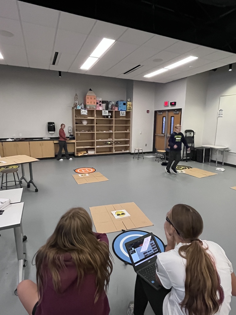 Students play tic-tac-toe with drones