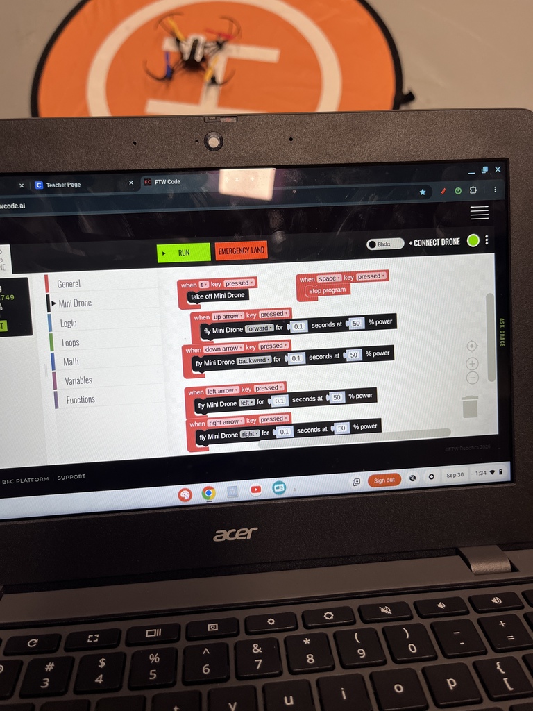 Students program drones in STEM class
