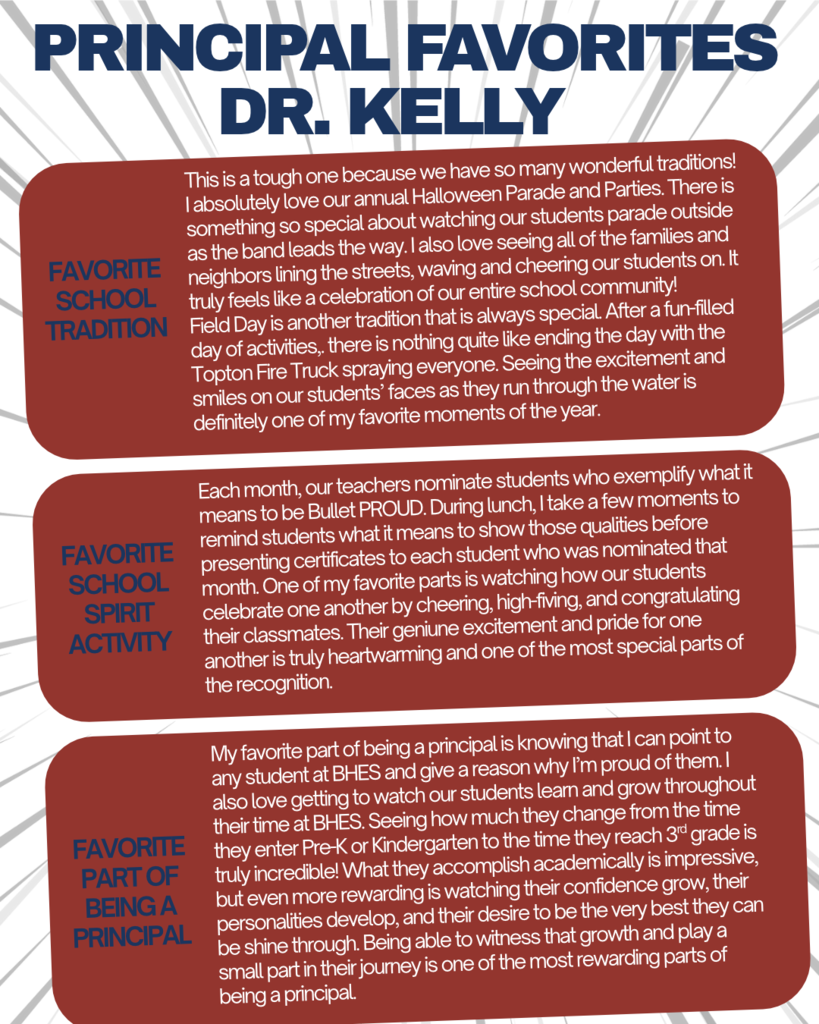 Dr. Kelly - Principal Favorites - School tradition, school spirit activity, and part of being a principal. 