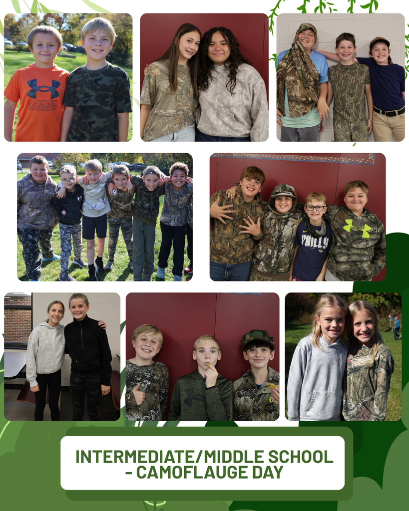 Intermediate/Middle School students dressed in camoflauge