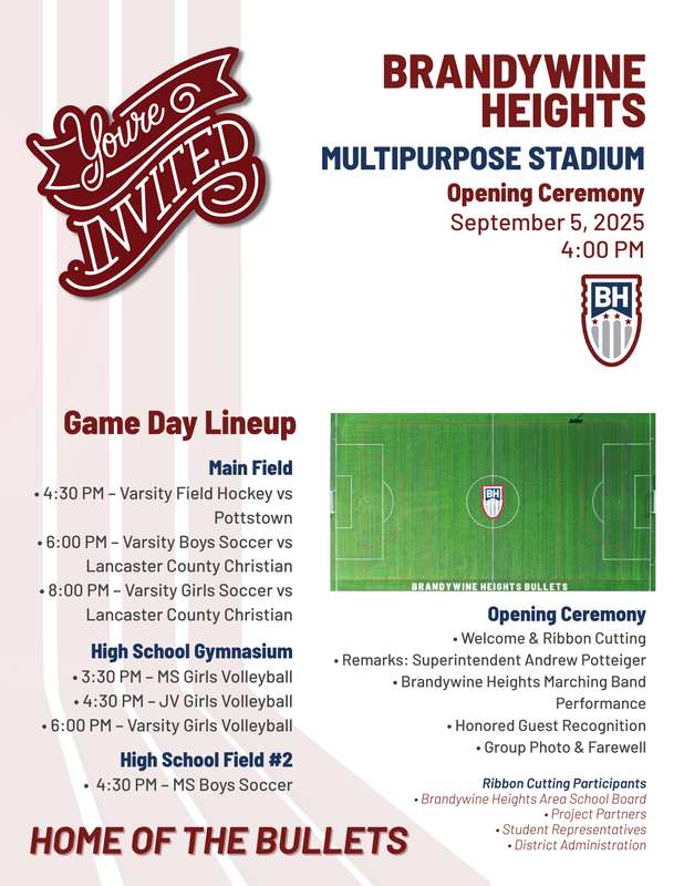 Flyer for invitation to stadium opening