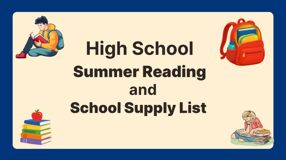 high school summer reading and school supply lists