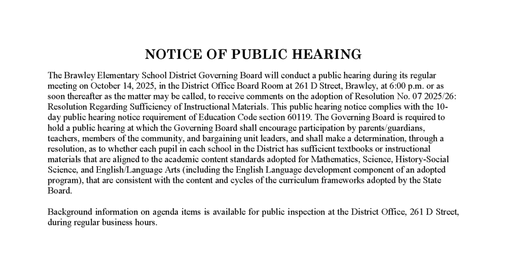 Hearing Notice