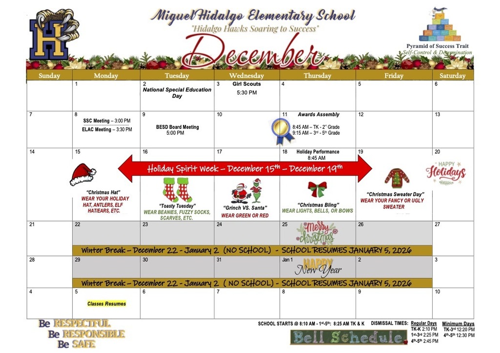December's Calendar