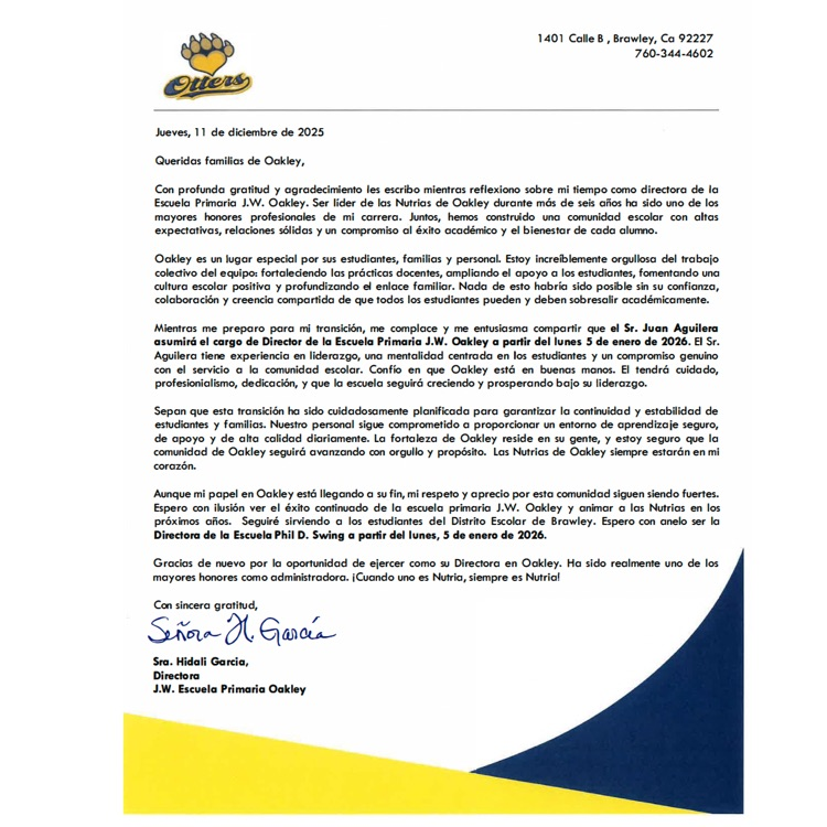 Gracias por su apoyo.