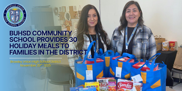 BUHSD Community School Provides 30 Holiday Meals to Families in the District