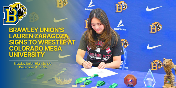 Brawley Union’s Luarne Zaragoes Signs to Wrestle at Colorado Mesa University