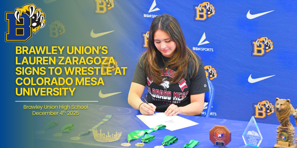 Brawley Union’s Luarne Zaragoes Signs to Wrestle at Colorado Mesa University