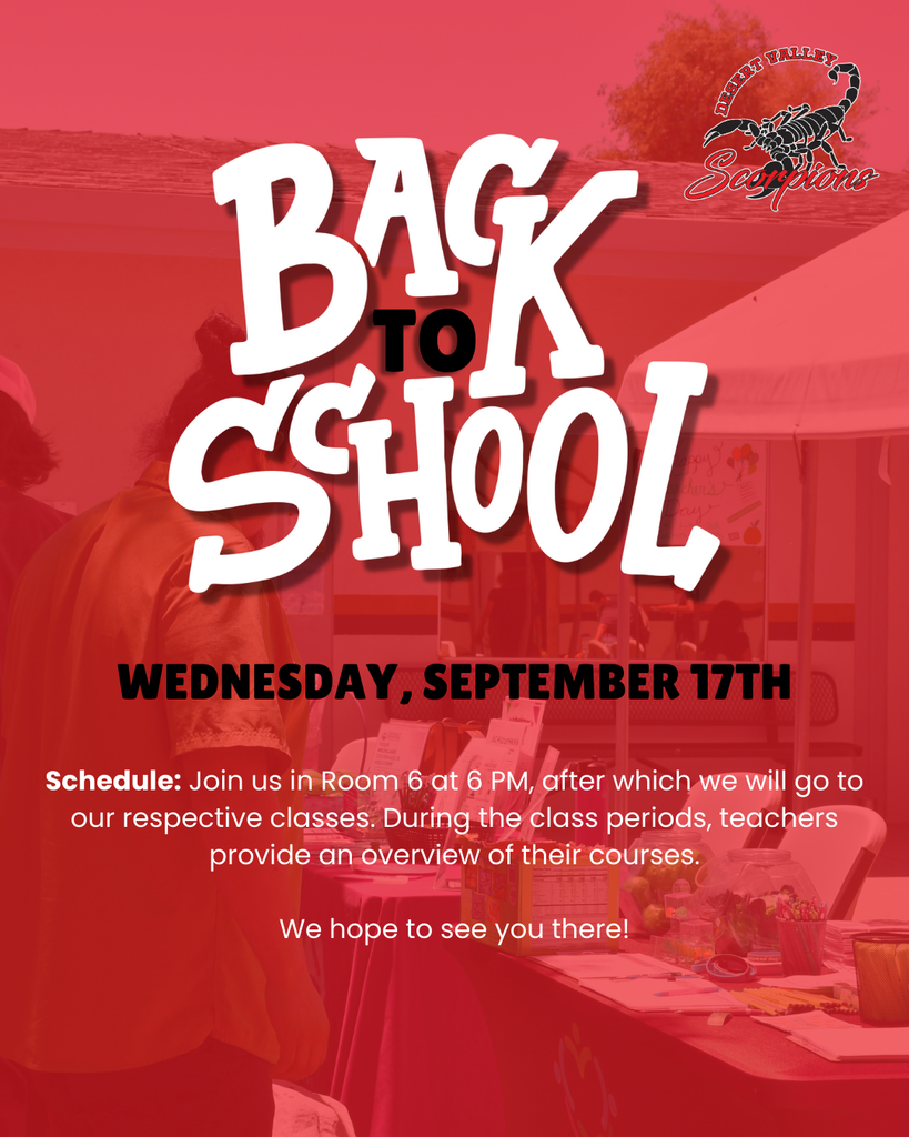 back to school night is on wednesday septemebr 17th from 6-7pm.