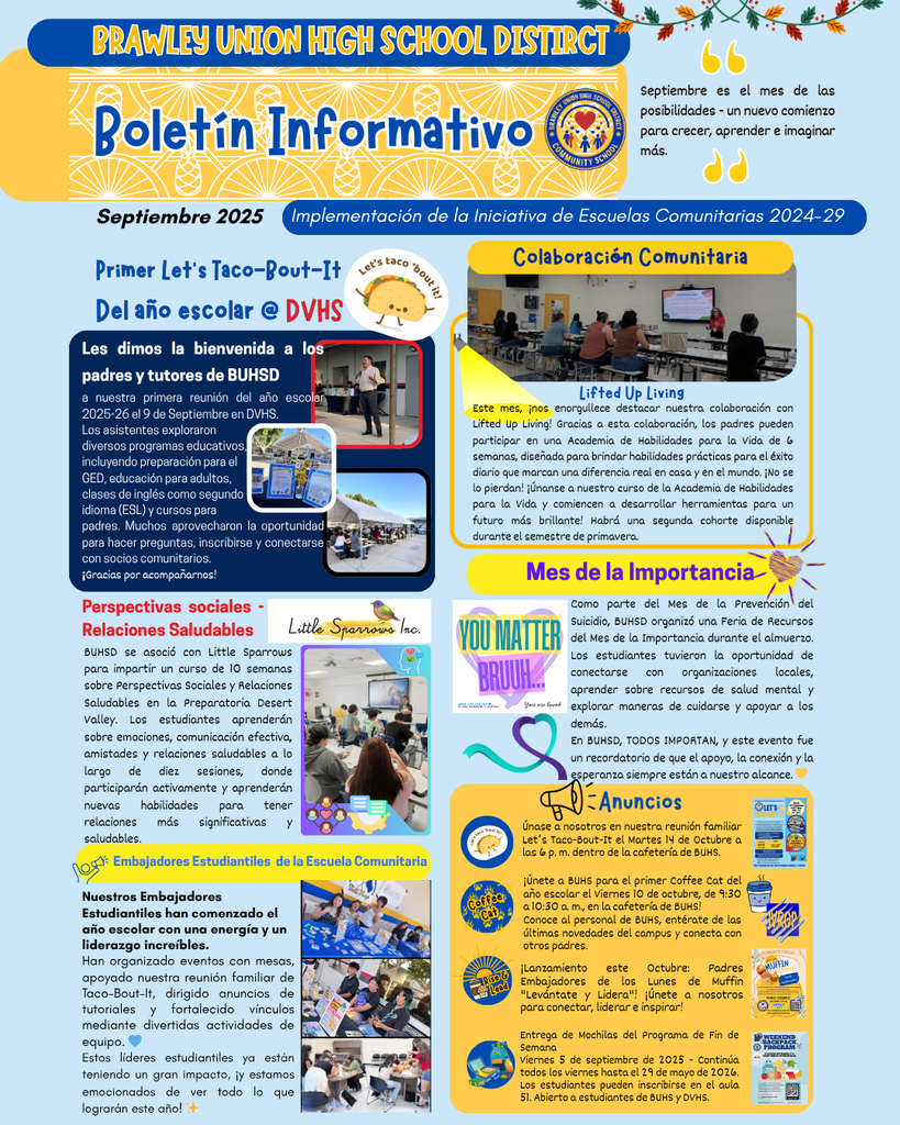 Community School September Newsletter
