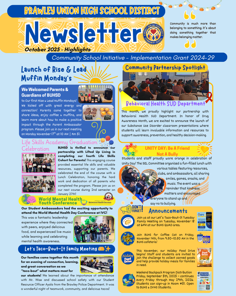 Community School October Newsletter