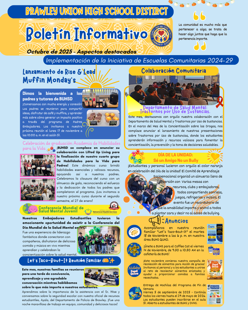 Community School October Newsletter