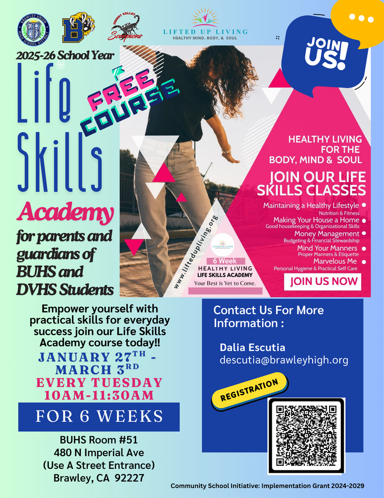 Registration for the Life Skills Academy for Adults (Parents and Guardians) is now open. This program offers an opportunity to learn valuable life skills in areas such as finances, self-care, housekeeping, health and wellness, and more—empowering you to grow personally and make a positive impact on yourself and your family. Classes will be held once a week, every Tuesday, for 6 weeks, starting January 27th through March 3rd.