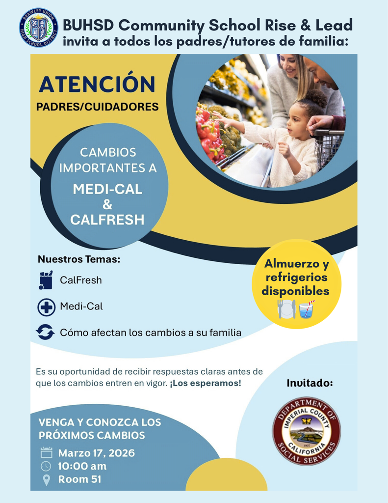 Le invitamos a asistir a un importante taller informativo sobre los cambios en las prestaciones de Medi-Cal y SNAP (CalFresh) el 17 de marzo de 2026 a las 10:00 a. m.