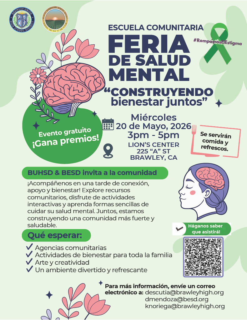 Feria comunitaria sobre salud mental escolar, el 20 de mayo de 15:00 a 17:00 en el Lion Center