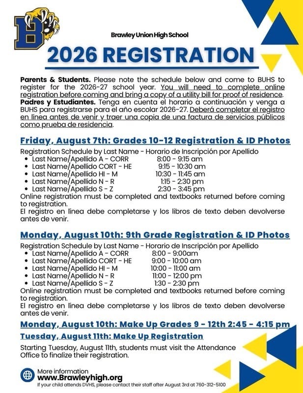 BUHS 2026 Registration information is available at brawleyhigh.org/registration.