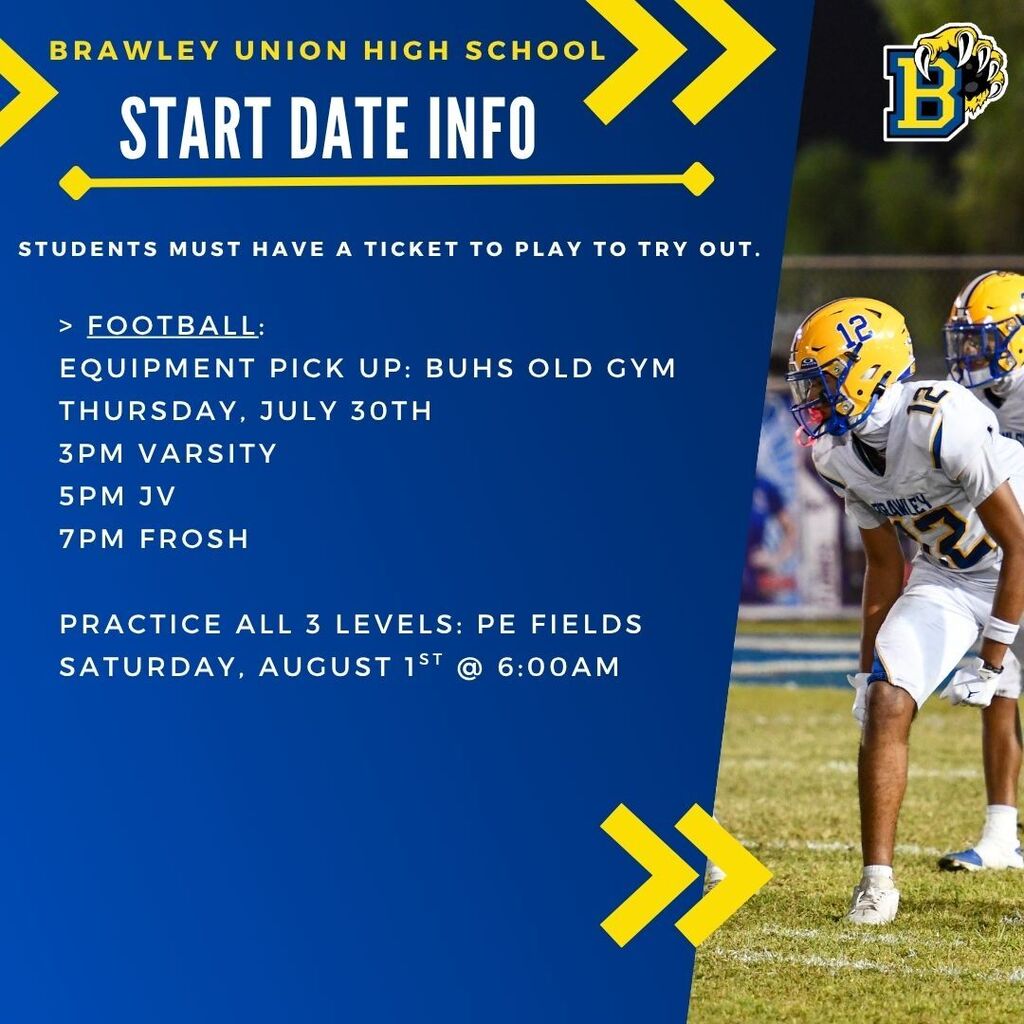 Football start dates will be emailed to parents and students this week.