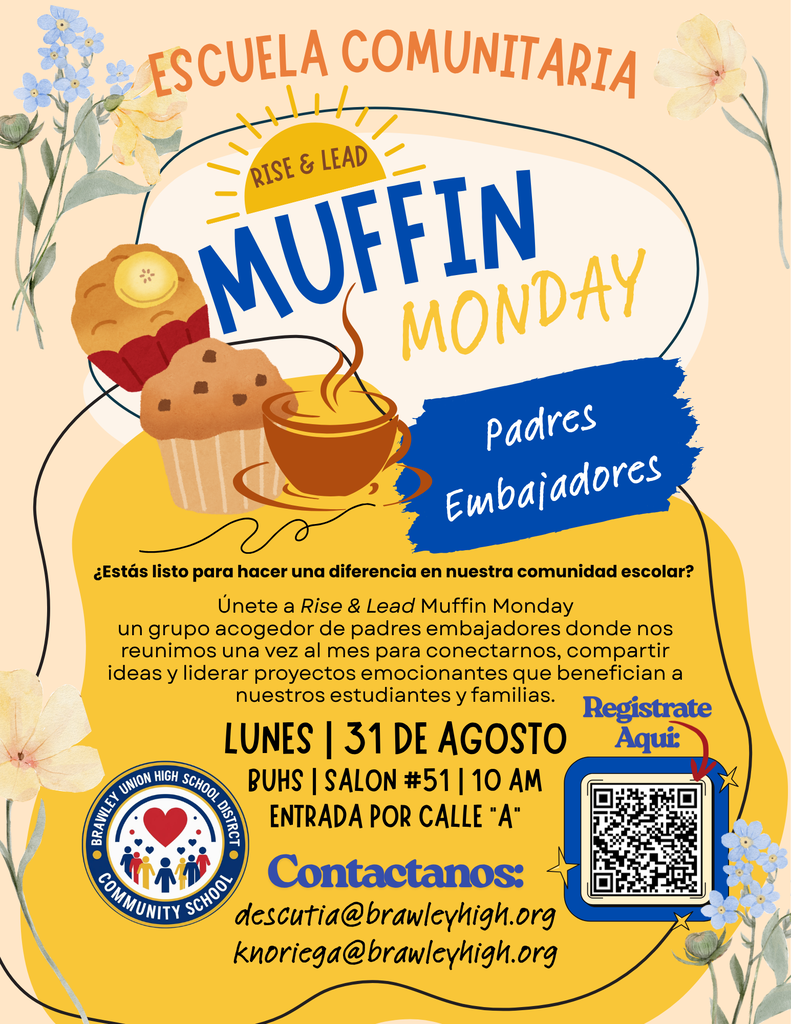 Acompáñanos para «Rise & Lead Murrin Monday» de la Escuela Comunitaria, que tendrá lugar el 31 de agosto a las 10:00 en el salo 51. 